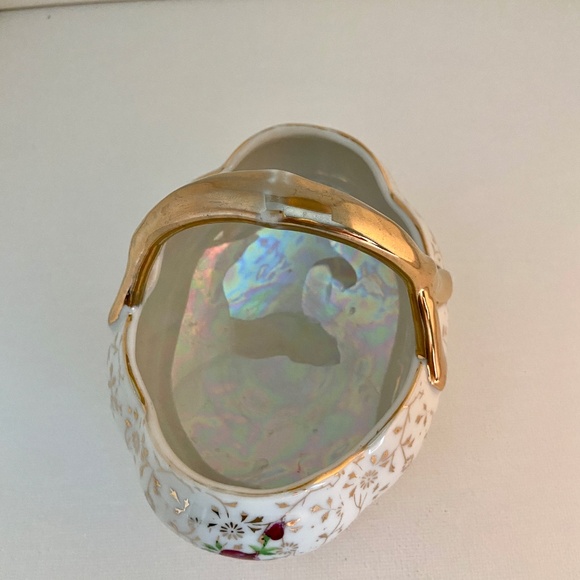 Vintage Marco Fine Porcelain White Gold Floral Flower Pattern Trinket Bowl - Picture 4 of 7